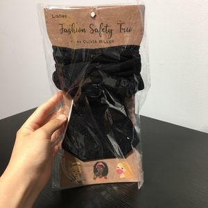 NEW Olivia Miller  Black Sparkly Fashion Safety Trio Mask, Headband, Hair Tie